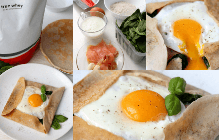 Фитнес рецепта: Солени протеинови палачинки, пълнени със спанак, сьомга и яйце